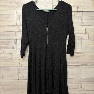 Express space dye zip front fit and flare large dress zip front